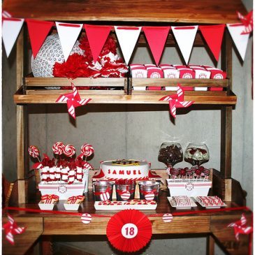Fiesta 18 años. Sweet Table Red&White.
